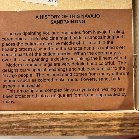 Native American Navajo Sand Paintings 8-1/2” X 8-1/2”. Originates from Navajo - Picture 7 of 7